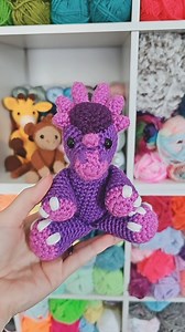 4.2K views · 309 reactions | Purple yarn and a free dinosaur crochet pattern makes the cutest little Stygimoloch I've ever seen! 朗 I'm just loving this color palette. Although I have been pretty partial to purple lately. What's your favorite color yarn to work with? #thenicolechase #ministeviethestygimoloch #crochetdino #crochetdinosaur #amigurumi #amigurumidino #crocheting | Nicole Chase Crochet Patterns | Facebook