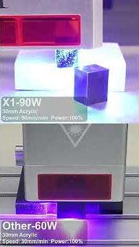Laser Tree X1-90W V.S. Other-60W Laser Module - One Pass Cutting on 30mm Acrylic #woodworking