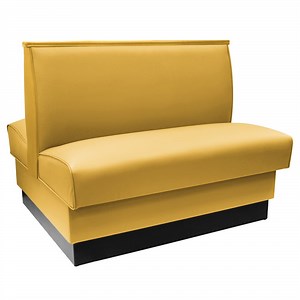 American Tables & Seating 45 1/2" Long Yellow Plain Double Back Fully Upholstered Booth - 36" High