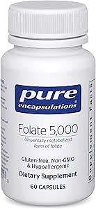 Pure Encapsulations - Folate 5,000 - Activated Vitamin B9 as 5-Methyltetrahydrofolate (5-MTHF) - 60 Capsules