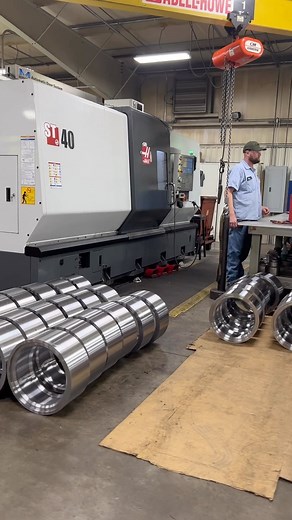 HFO_TridentMachineGroup on Instagram: "Peek inside a 75 year old job shop where they machine parts for water well drilling, oil patch and more… Down in the heart of Ohio where big parts are being machined on big Haas CNC’s, including a VF-9 vertical machining center with 84” x-axis travels, an ST-40L with 25.5” x 80” capacity and an ST-40 with 25.5” x 44” capacity. Thy also have a few Haas ST-35 CNC lathes, including one with live tooling and y-axis. Finally, no shop is complete without a medium