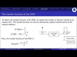 2.5. The Discrete Transfer Function