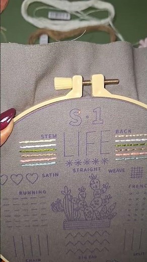 Back Stitch🧵 Day 2 #embroidery #fiberartist #backstitch #cozy #embroiderytutorial