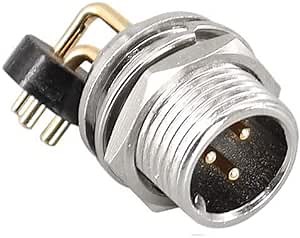 GX12 Aviation Connector 12mm Thread GX12-3 Pin Right Angled Male Socket for PCB