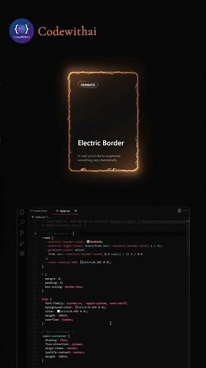 Make Your Web Elements Glow: Electric Border with Pure CSS 🔥#coding #viral#shorts#tech#css#animation