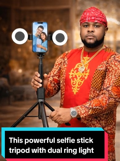 Level up your content creation! 🎥📱 This powerful selfie stick tripod with dual ring lights helps you record professional videos anywhere. Perfect for TikTok, YouTube, live streaming, and content creators who want better lighting and stable shots. Easy to carry, easy to use, and perfect for creating high-quality content on your phone. Start creating like a pro today! #ContentCreator #SelfieStick #VideoGear #TikTokTools #YouTubeSetup