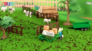 FRUSE Play Sand Farm Toys,Sensory Bins for Toddlers with 2.2lbs Sensory Play Sand,Farm Figures & Tractor Playset,Sandbox Toys for Kids 3 4 5 6 7