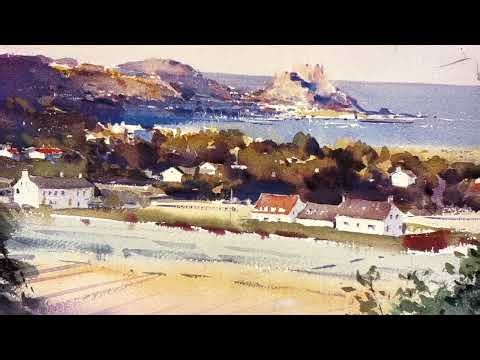 Admiring a painting by David Taylor