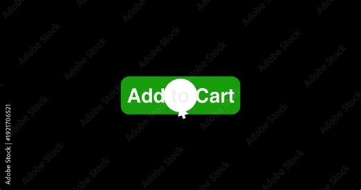 Button Click or press Add to Cart button on transparent background. Click on Add to Cart button with arrow cursor. button animation concept