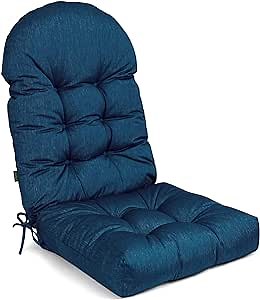 mudilun Adirondack Chair Cushion Tufted Extra Thick High Back Patio Seat Pads Outdoor Waterproof Fire Pit Rocking Chairs Cushions Non-Slip Durable Lounge Rocking Chair Cushions