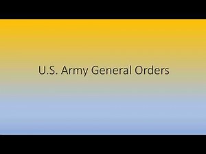 U.S. Army 3 General Orders