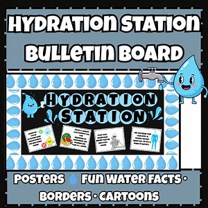 Hydration Station Bulletin Board & Posters | Water Fun Facts for Kids