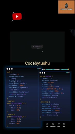 Create the Gemini 3D Button By HTML, CSS, JS #codebytushu #html #css #js #coding