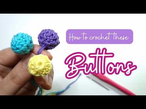 Easy Crochet Button for Bags Pattern Tutorial | Cotton Yarn