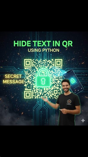 Only use python 🫵make a QR code with hidden text 😱🤯#coding #pythoncode #python #hiddencodechallenge #hiddencodes | Programography