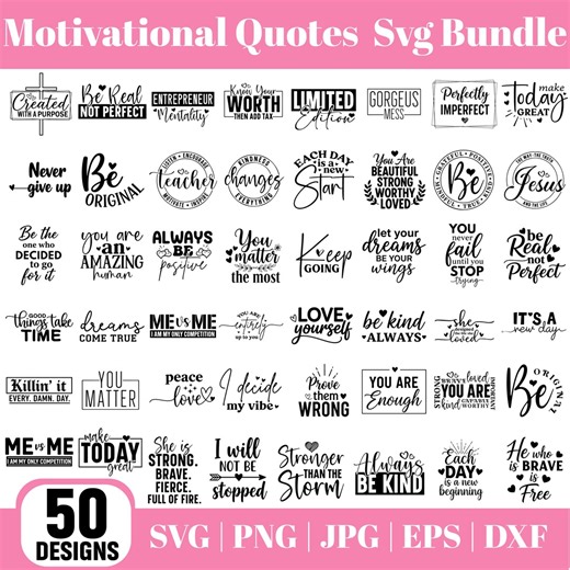Motivational Quotes SVG Bundle, Inspirational Self Love Print on Demand (digital Download) - Etsy