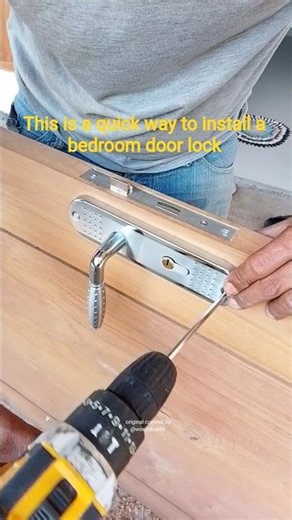 This is a quick way to install a bedroom door lock #carpenter #tips #shorts