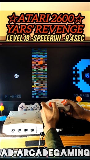 Atari Yars' Revenge Level 19 Speedrun 9.4s Gameplay (Hard Mode) - Atari Flashback Blast Vol 1