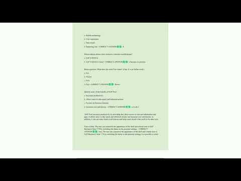 SAP Practice UPDATED Exam Questions and CORRECT Answers