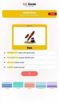 Learn 5 School Objects in Spanish 📚 Books, Pen, Eraser Quiz | English to Spanish