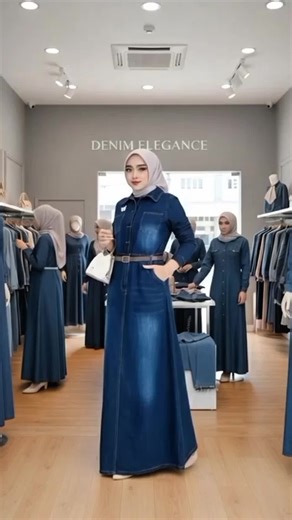 FREE BELT Gamis Jeans Mewah Terbaru Tampil Anggun Setiap Langkah,gamis denim ini siap menemani harimu dengan kesan elegan, rapi, dan modern.Nyaman dipakai, classy dilihat,Beli sekarang!! #gamis #gamisjeans #terbaru