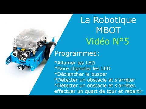 #Robotique MBOT:programmes:1- allumer LED 2- clignoter LED...