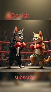 Cat boxing dog#cartoon #funny #aishorts 😁🤩!!