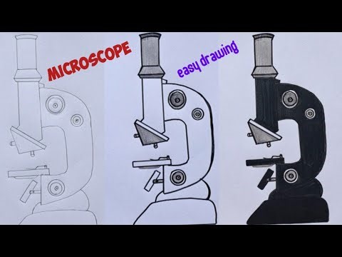 How to draw a microscope easily step by step for beginnners/ micoscope diagram made easy