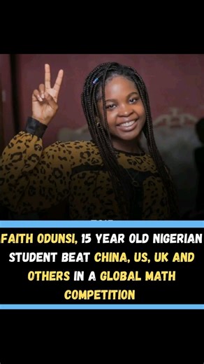 Meet 15-year-old Faith Odunsi from Nigeria who made history by winning the Global Open Mathematics Competition, beating students from countries like China, the UK, and the US. 💪 Representing Ambassadors School in Ota, Ogun State, Faith impressed judges by answering more questions than any other finalist, securing her win with a 30-point lead. 👏 She said her heart was racing during the final round but felt relieved and proud when she realized she had won. Faith credits her love for math to her 