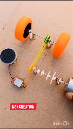 DIY Rubber Band Powered Motor Car | Simple Pulley Gear Experiment #shorts #short