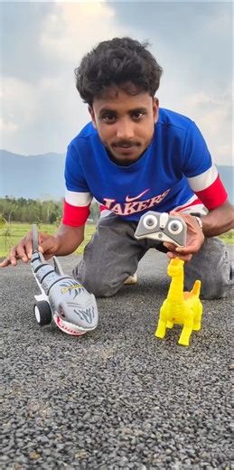 Shark RC Toy 🦈 vs Dinosaur 🦕 Remote Control Battle on Road 🔥