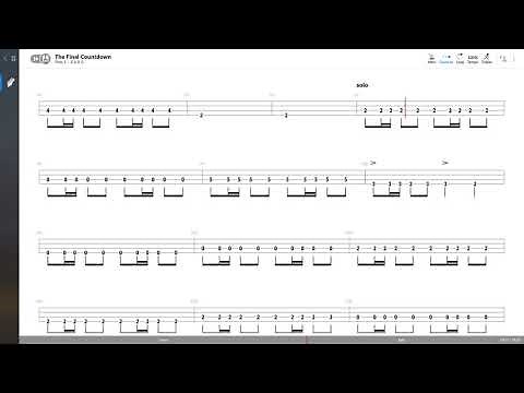 Europe - The Final Countdown (BASS TAB PLAY ALONG)