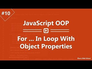Learn JavaScript OOP in Arabic #10 - For In Loop With Object Properties