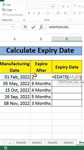 every items expire date find in excel 🔥😍 #excel #education #edit #ytshorts #viral #trending #shorts