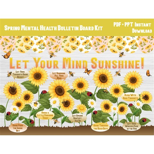 Spring Mental Health Bulletin Board Kit/march April Classroom Wall Decor/school Counseling/counselor/social Worker/high School Printable/791 - Etsy