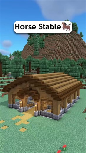 Deep GaMing on Instagram: "Minecraft Horse Stable 🐴 💾 Follow for more Minecraft builds! 🌳 Minecraft: Java 1.21.4 ☀️ Shaders: BSL #minecraft #minecraftbuilds #minecraftinspiration #minecrafttutorial #minecraftideas zediaph teamzediaph"