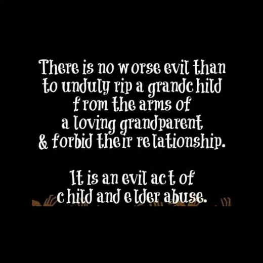 An entire family suffers from parent alienation. Grandparent alienation is elderly abuse. Family alienation is abuse. It also a severe form of child abuse. Your family LOVES you❤️forever. #parentalienation #parentalenationisreal #grandparentalienationhurts #familyalienation #toxicnarcissist #everyonesuffers