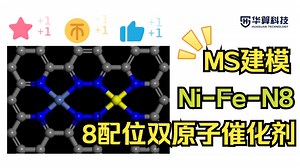 【MS建模教程】8配位建模应该如何操作呢？Ni-Fe-N8双原子催化剂建模教程！| 华算科技