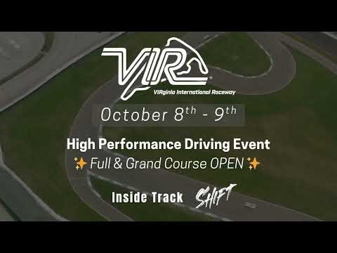 High-Performance Driving Experience | VIR Full & Grand Course | Oct 8–9 | Inside Track Shift