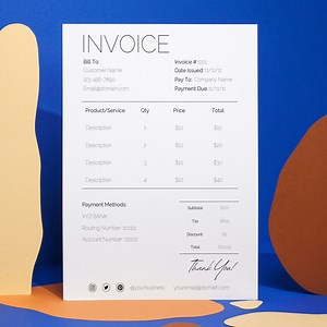 Invoice Template | Editable Invoice | Canva Template | Bussiness Invoice | Digital Download | Printable Invoice | Minimal Invoice | - Etsy
