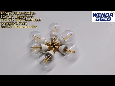 Waterproof glue injected Led E14 filament bulbs