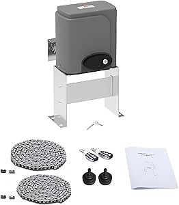 Automatic Gate Opener with 2 Remote Controls Automatic Sliding Gate Operator Chain Drive Slide Gate Up to 1300 pounds