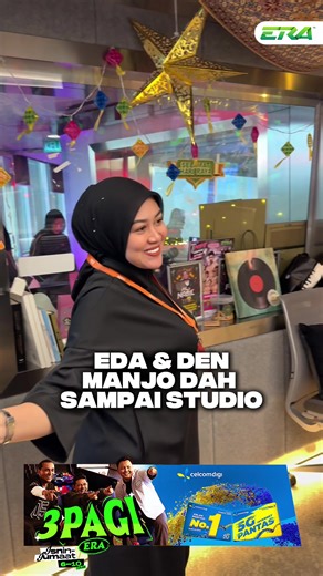 Eda & Den Manjo dah sampai studio. Jom strim #3PAGIERA sekarang 😍 #sharERA #fyp