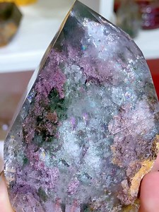 26K views · 5.1K reactions | Purple and green garden quartz tower with very shiny rainbow  | Rock's Rock Store | Facebook