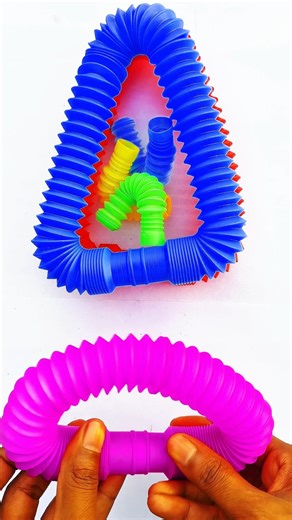 ASMR Pop Tubes Rainbow satisfying clicking sound full colour pop tubes #shortsfeed #toys #short