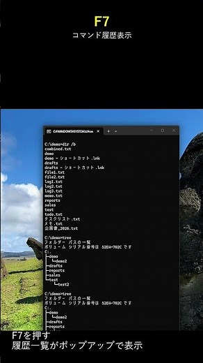 【F7】CMDの履歴を一覧表示！コマンドを打ち直す必要なし