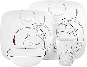 Corelle Square 16-Piece Dinnerware Set, Splendor, Service for 4