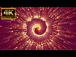 Red & Yellow Particle Stream | Golden Glitter Spiral Vortex Loop 4K | 20 Min