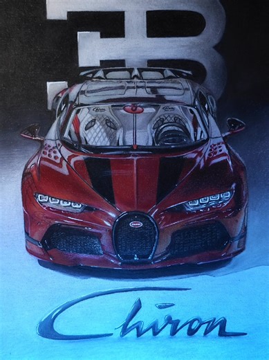 Bugatti Chiron SS 🔥 | By Samuel G. 🍃 #prismacolor #drawing #bugatti #art #cars