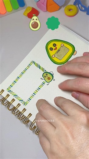 Làm khung ghi chú quả bơ 🥑 Note Ideas #diy #notes #shorts